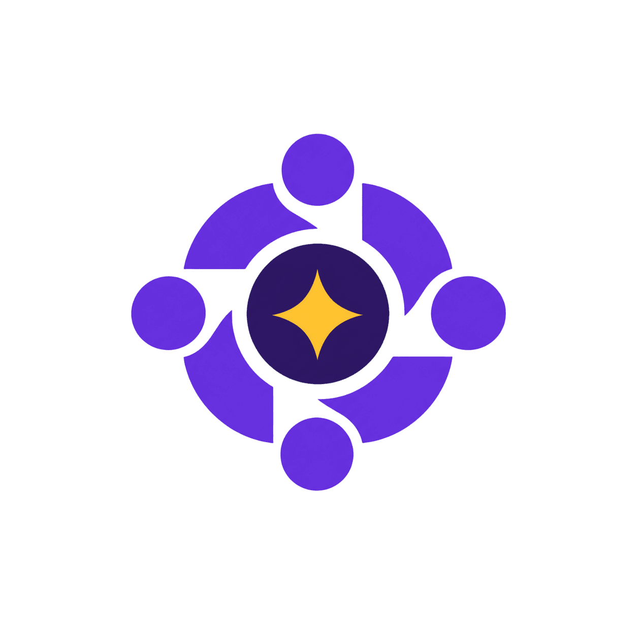 Logotipo All For One — A estilizado em roxo, amarelo e branco com a silhueta de uma mamba